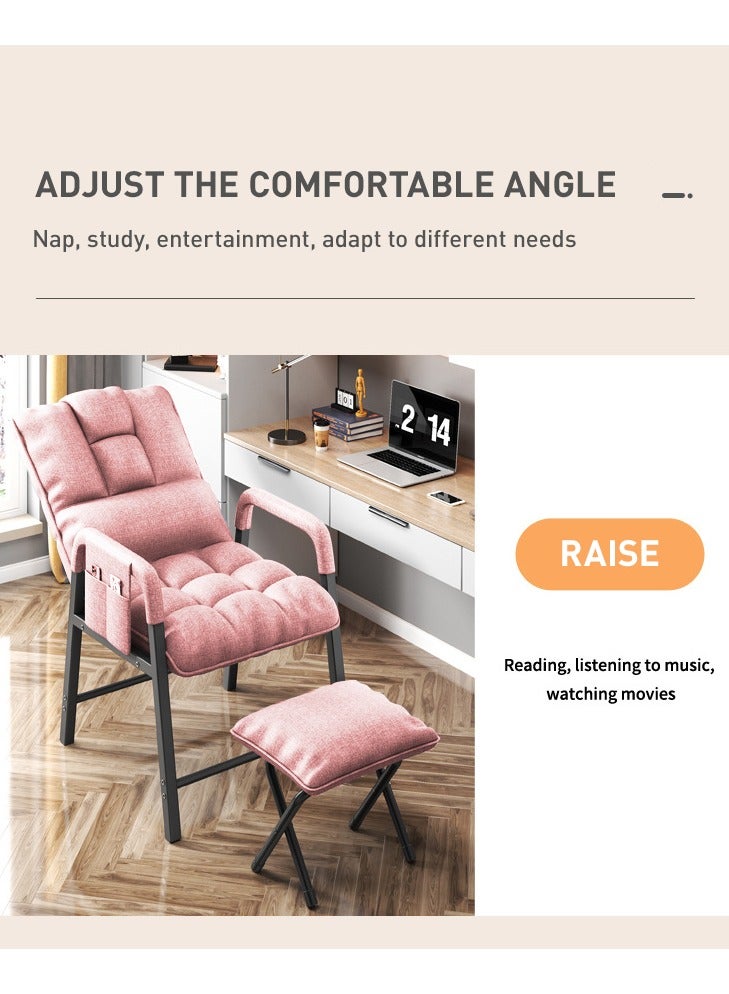 Generic Lazy Chair, Modern Large Accent Lounge Chair, Leisure Sofa Armchair with Ottoman, Reading Chair with Footrest for Bedroom, Living Room, Dorm Rooms, Garden and Courtyard.  - Image 4