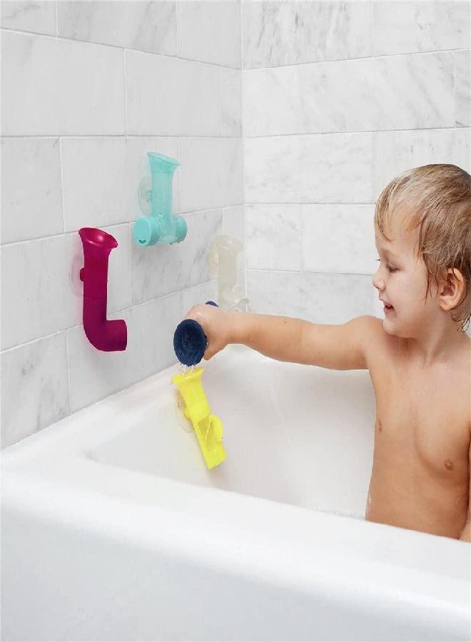 Boon Pipes Toddler Bath Toys - Bathtub Building Toys with Suction Cups - Toddler Sensory Toys and Bathtub Essentials - Multicolored - 5 Count - Kids Ages 12 Months and Up - Image 4