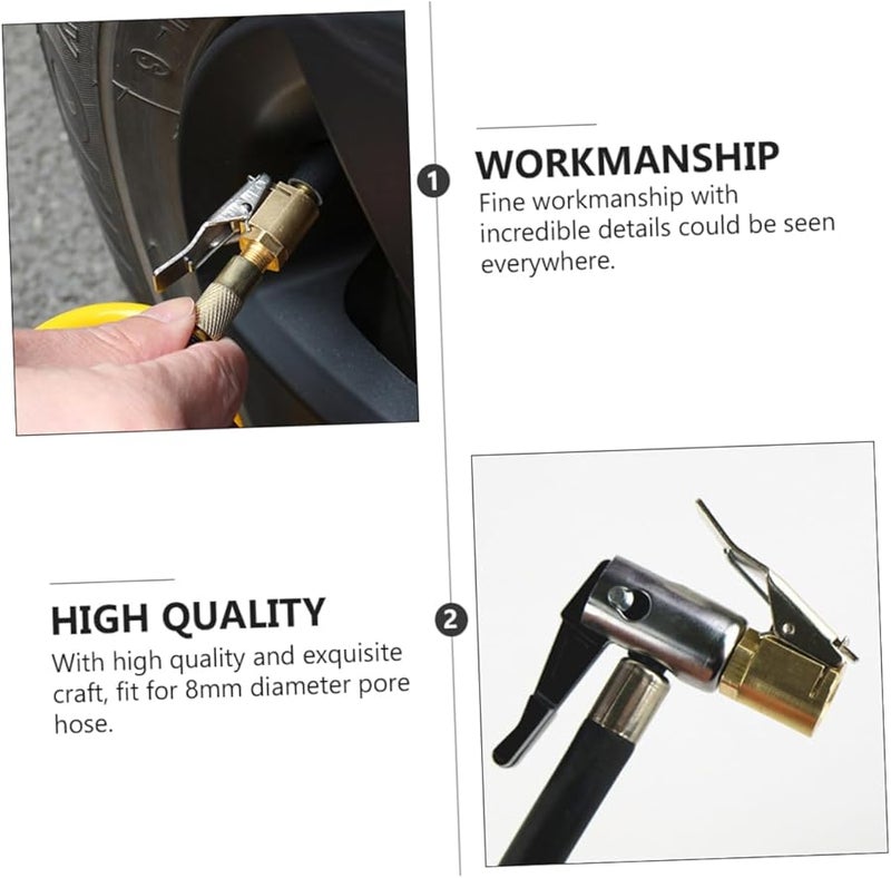 مشابك هواء إطارات نحاسية 4 قطع، مضخات هواء سيارات متينة لوصولات صمامات نفخ فعالة - Image 5