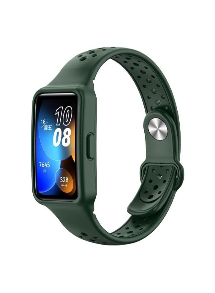 Strap Compatible with Huawei Band 9/8, Soft TPU Watch Strap, Strap Replacement [innovative design] (Green)