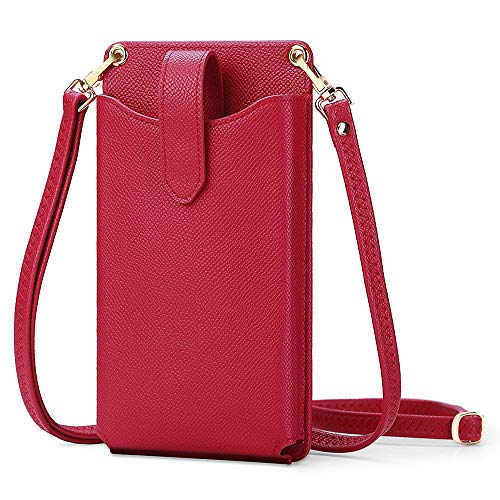 Peacocktion Small Crossbody Vegan Leather Purses for Women Travel Bags for Women with Card Slot Phone Pocket Red - Image 1
