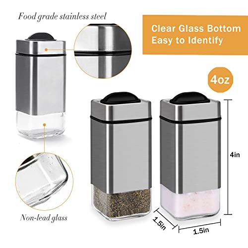Aelga Salt and Pepper Shakers by Aelga, Glass Salt Shaker Set with Adjustable Pour Holes, Ideal for Black Pepper, Kosher and Himalayan - Image 3