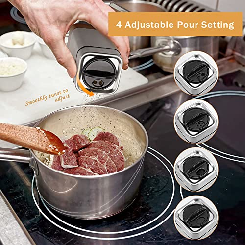 Aelga Salt and Pepper Shakers by Aelga, Glass Salt Shaker Set with Adjustable Pour Holes, Ideal for Black Pepper, Kosher and Himalayan - Image 2