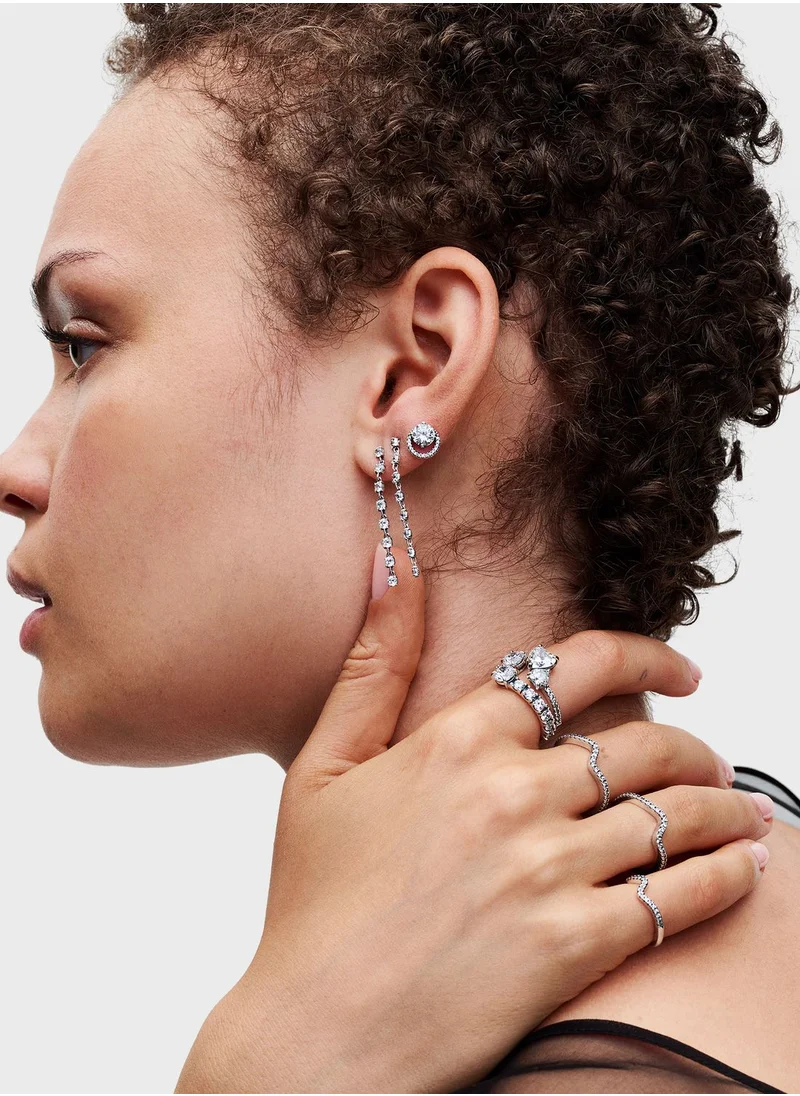 PANDORA Sparkling Round Halo Stud Earrings