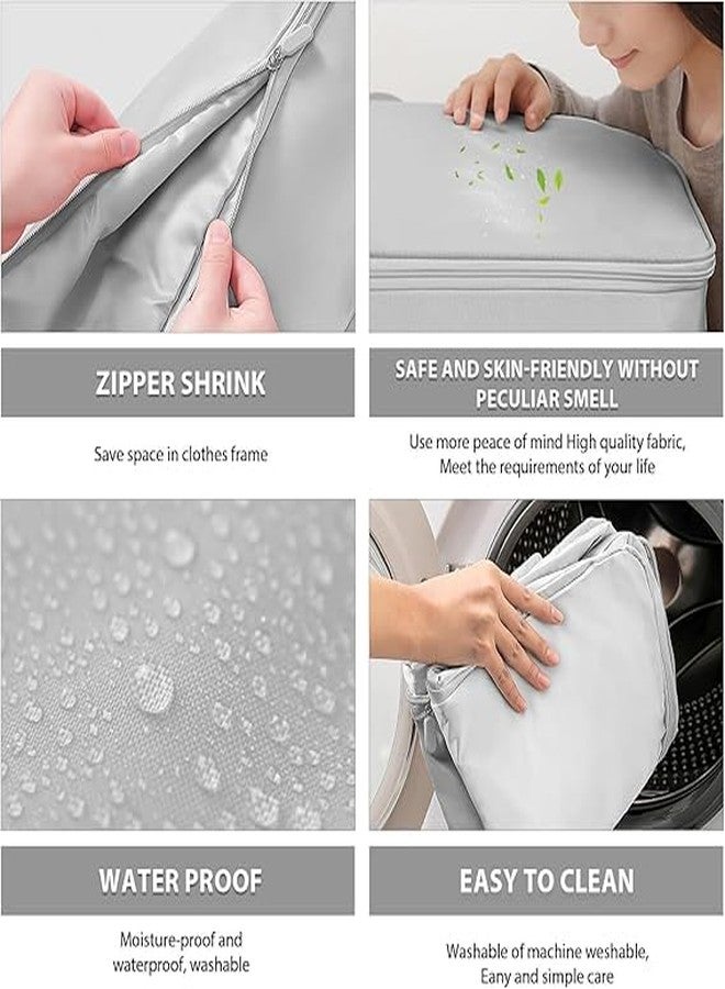 Fariox blankets compression bag Extra Large Storage Bags for Bedding Space-Saving Vacuum Seal Storage with Double Zipper,Ideal for Organizing and Reducing Bulk,Clothes Compression Bag (Grey) - Image 4