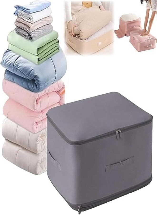 Fariox blankets compression bag Extra Large Storage Bags for Bedding Space-Saving Vacuum Seal Storage with Double Zipper,Ideal for Organizing and Reducing Bulk,Clothes Compression Bag (Grey) - Image 1