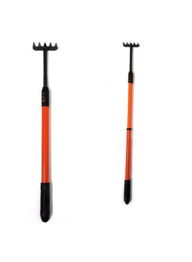 Adjustable Telescopic Garden Rake - Heavy Duty Steel Hand Rake with Ergonomic Rubber Grip for Gardening, Weeding, and Soil Loosening - Image 1