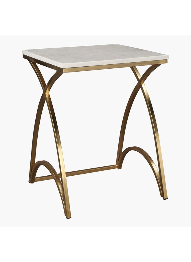 Home Box - Rosalia 2-Piece Marble Top Nest Tables Set 51 x 60 x 51 cm - Image 1