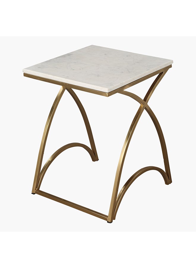 Home Box - Rosalia 2-Piece Marble Top Nest Tables Set 51 x 60 x 51 cm - Image 1