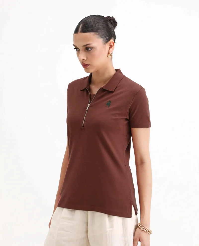 Rareism Women's Short Sleeve Plain Polo