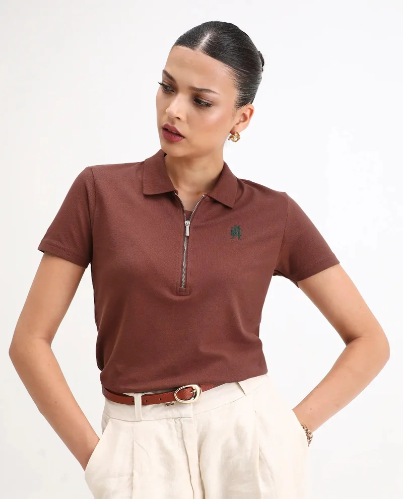 Rareism Women's Short Sleeve Plain Polo