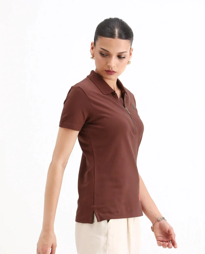 Rareism Women's Short Sleeve Plain Polo