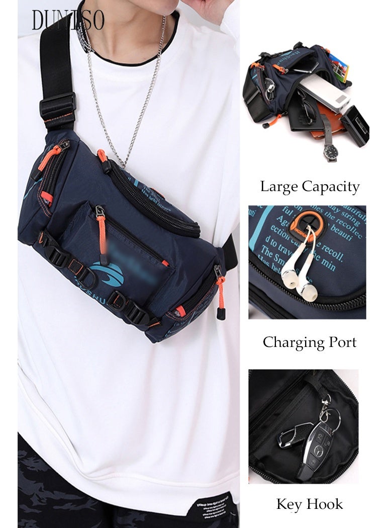 DUNISO Compact Sling Bag for Men, Waterproof Crossbody Bag Chest Bag Shoulder Backpack with Buckle, Waist Bag Everyday Carry Bag for Travel, Work, Sport - Image 1