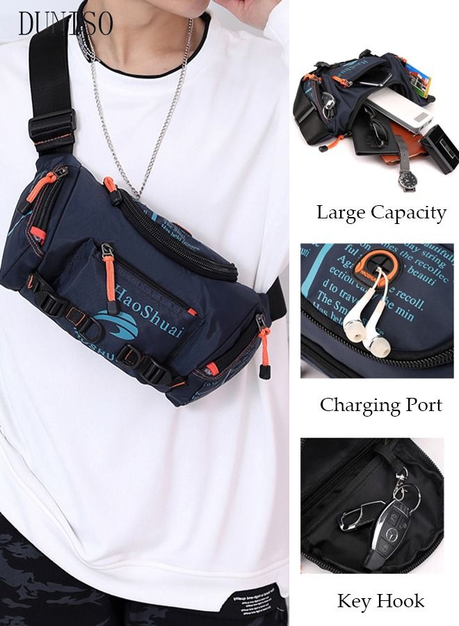 DUNISO Compact Sling Bag for Men, Waterproof Crossbody Bag Chest Bag Shoulder Backpack with Buckle, Waist Bag Everyday Carry Bag for Travel, Work, Sport  - Image 1