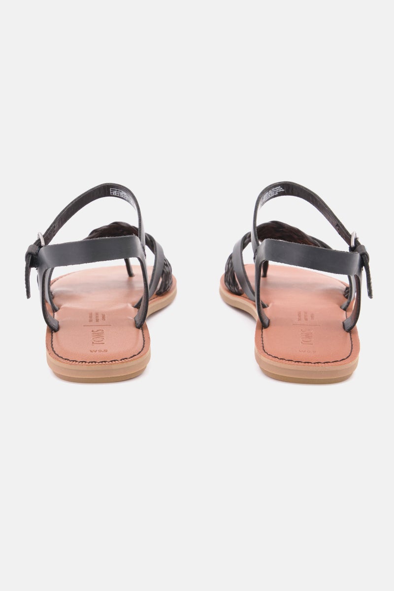 TOMS Women Adjustable Buckle Lexie Flat Sandal, Black - Image 4