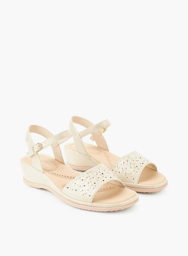 لو كونفورت Women Embellished Wedge Heel Sandals