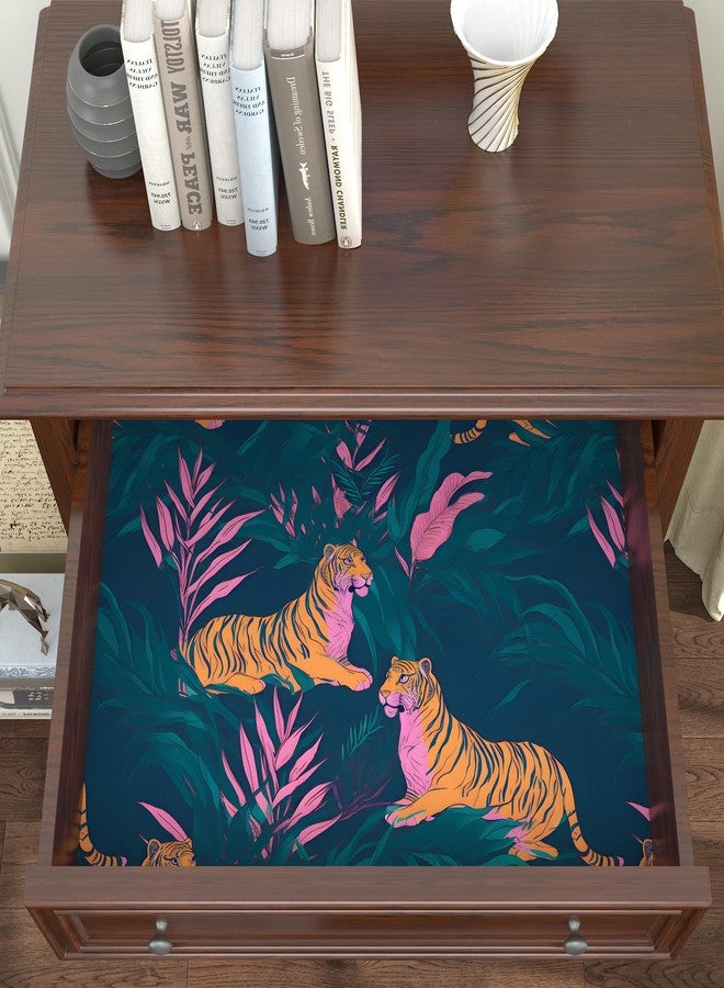 BOKEBEVE Vintage Wallpaper Peel and Stick Tropical Tiger Contact Ppaer Renter Friendly Wall Paper for Bedroom Bathroom Cabinet Self Adhesive Removable 17.5 x 393.5In - Image 5