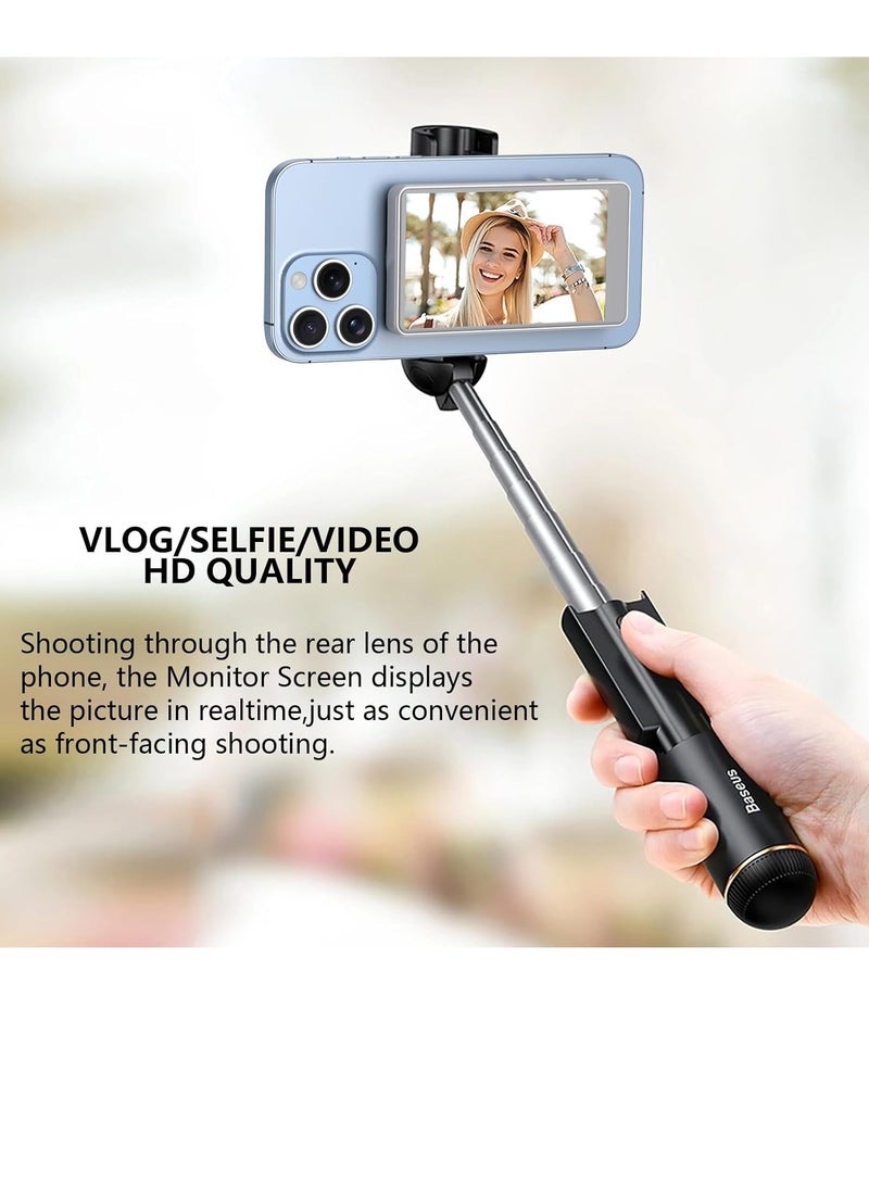 ELTRAZONE Vlog Selfie Monitor Screen for Smartphones – 4-Inch Wireless Display with Real-Time Rear Camera Sync, Magnetic Mount, Bluetooth Connection  Remote Control – Ideal for Vlogging, Selfies, Live Streaming – Compatible with iPhone  Android – White - Image 4