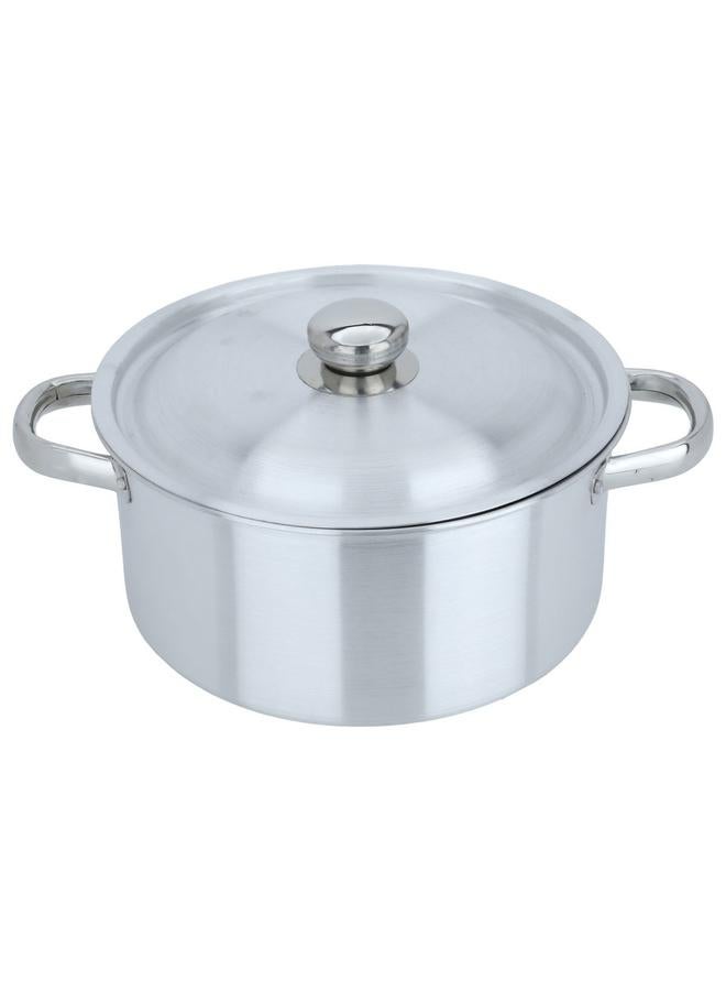 ROBUST Aluminum Pot With Lid And Handles 26 Cm Round Silver - Image 2