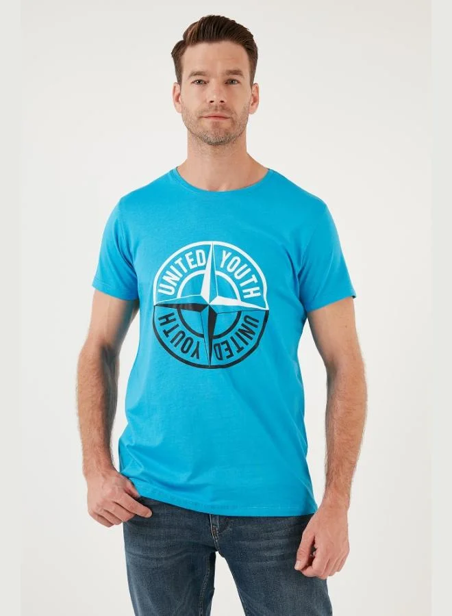 Buratti Buratti Printed Crew Neck Cotton Slim Fit T Shirt Men's T SHIRT 541PUSULA