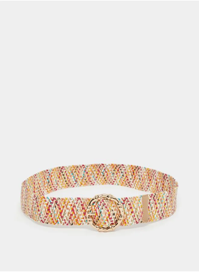 ستايلي Woven Design Round Buckle Belt