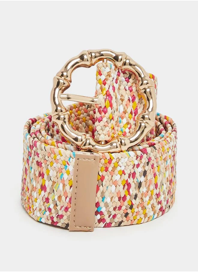 ستايلي Woven Design Round Buckle Belt