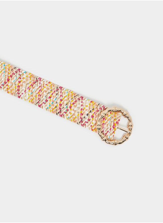 Styli Woven Design Round Buckle Belt  - Image 4