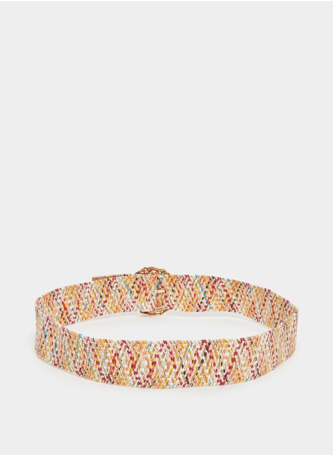Styli Woven Design Round Buckle Belt  - Image 3