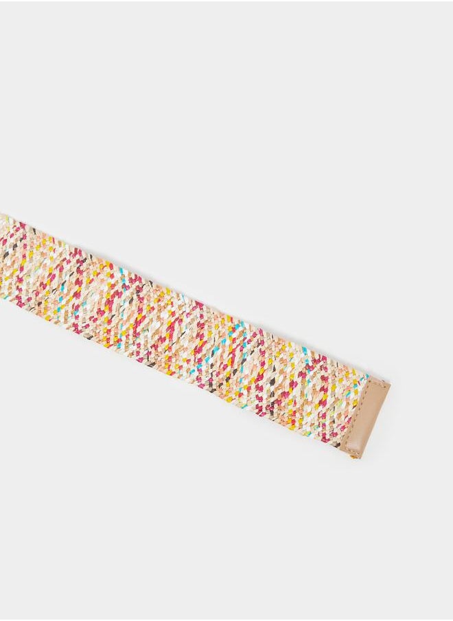 Styli Woven Design Round Buckle Belt  - Image 5