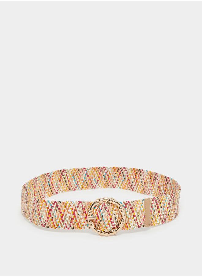 Styli Woven Design Round Buckle Belt  - Image 2