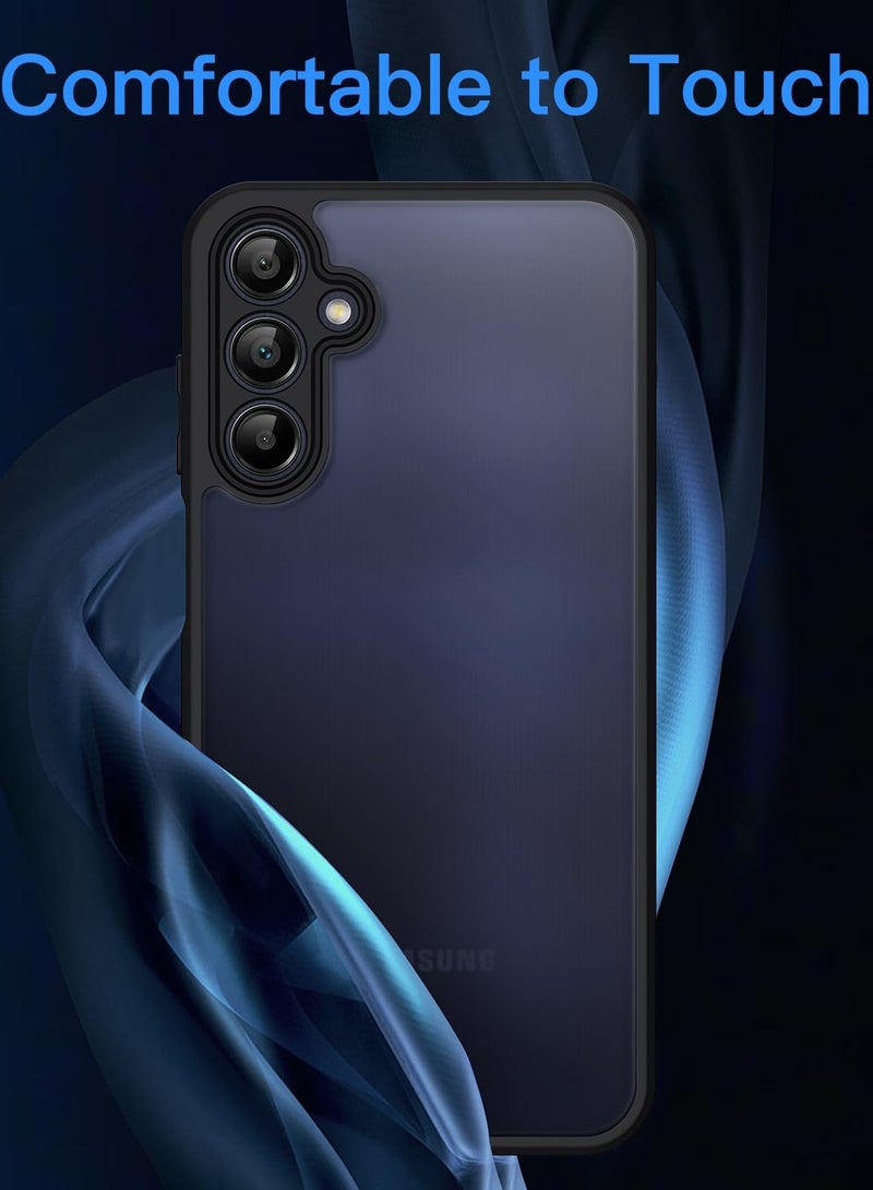 جي تيك حافظة غير لامعة لهاتف سامسونج جالاكسي A25 5G 6.5 بوصة مع حماية مطورة للكاميرا، غطاء خلفي شفاف غير لامع مقاوم للصدمات أسود - Image 3