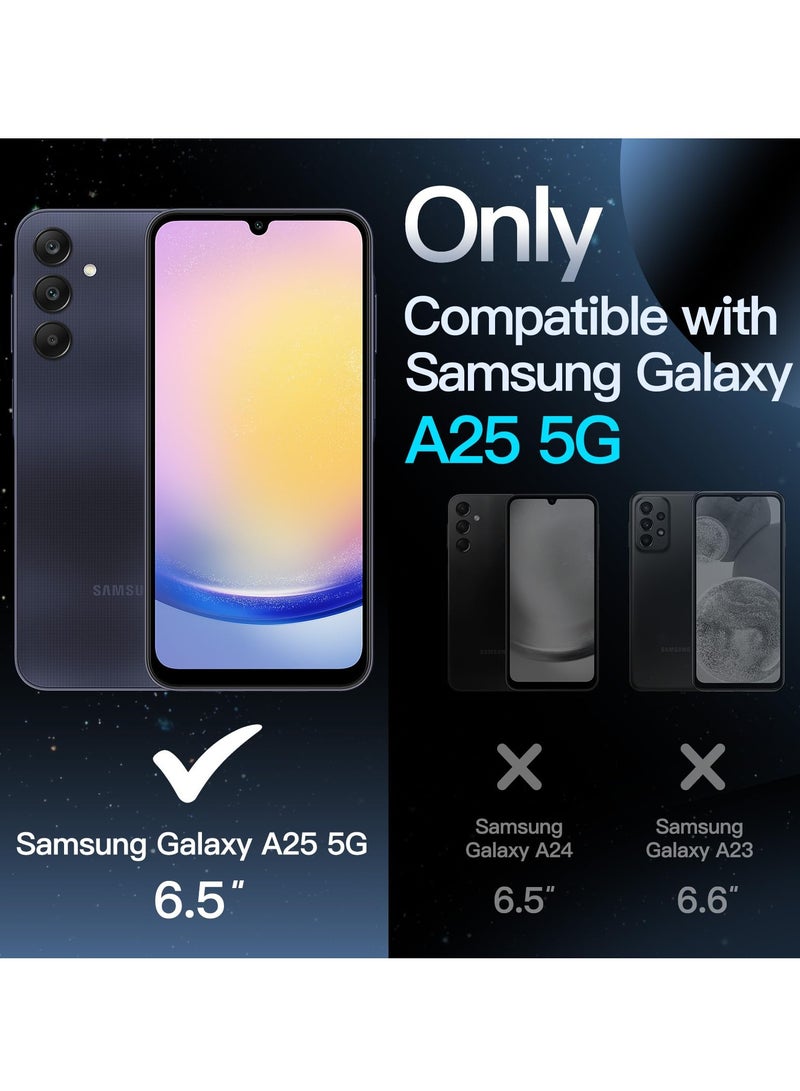 جي تيك حافظة غير لامعة لهاتف سامسونج جالاكسي A25 5G 6.5 بوصة مع حماية مطورة للكاميرا، غطاء خلفي شفاف غير لامع مقاوم للصدمات أسود - Image 2