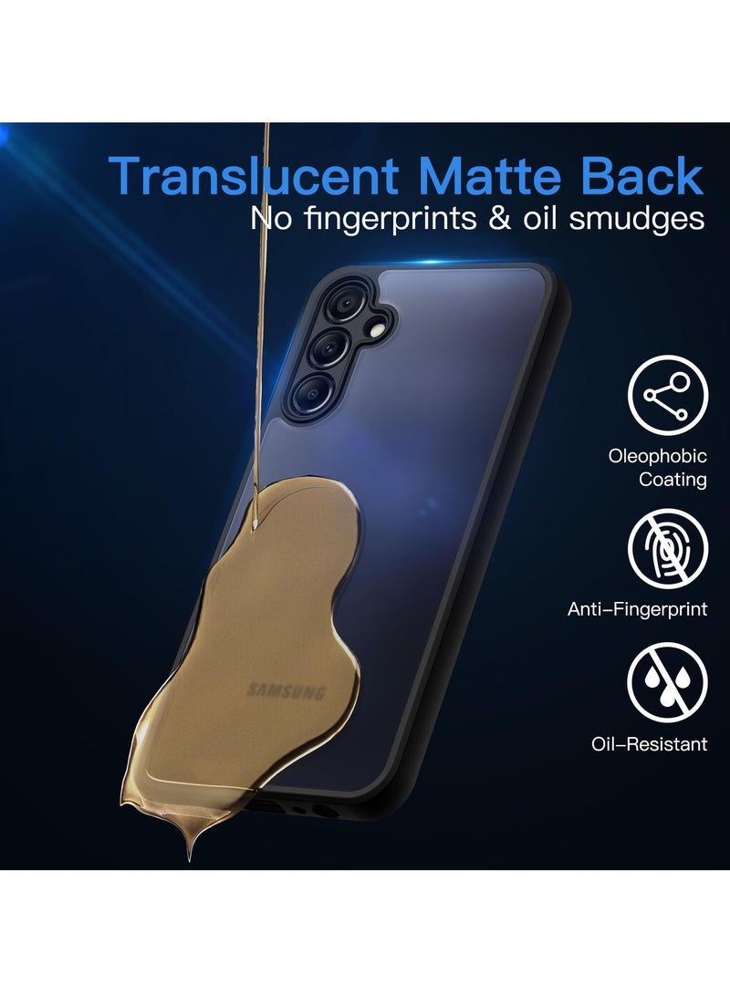 جي تيك حافظة غير لامعة لهاتف سامسونج جالاكسي A25 5G 6.5 بوصة مع حماية مطورة للكاميرا، غطاء خلفي شفاف غير لامع مقاوم للصدمات أسود - Image 5