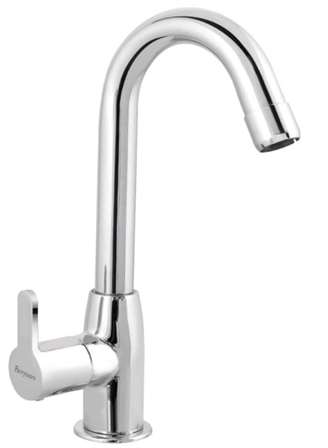 Parryware T4668A1 Claret Swan Neck Pillar Cock for Bathroom Fixtures/Fittings (Silver) - Image 1