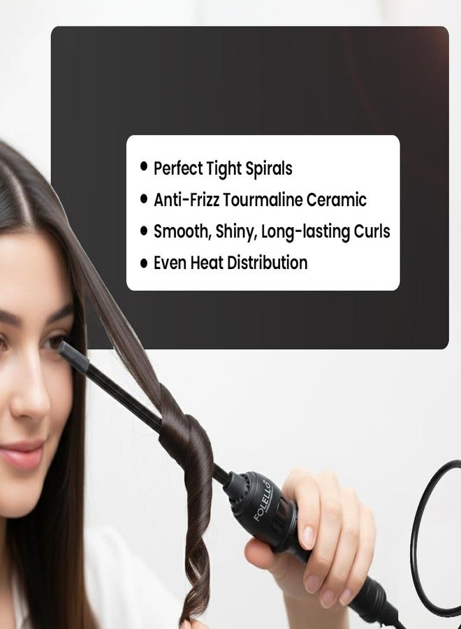 FOLELLO - Wave 10 - Curling Tong for Professionals, Salons and Home Use - Ergonomic Design & Comfortable Grip - Hair Curling, Styling - 10MM Barrel, Black - Image 5