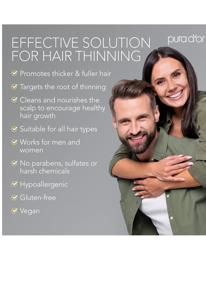 Pura d'or - PURA D'OR 16 Oz Original Gold Label Anti-Thinning Biotin Shampoo Natural Earthy Scent, CLINICALLY TESTED Effective Results, Herbal DHT Blocker Hair Thickening Products, Women & Men, Color Treated Hair - Image 1