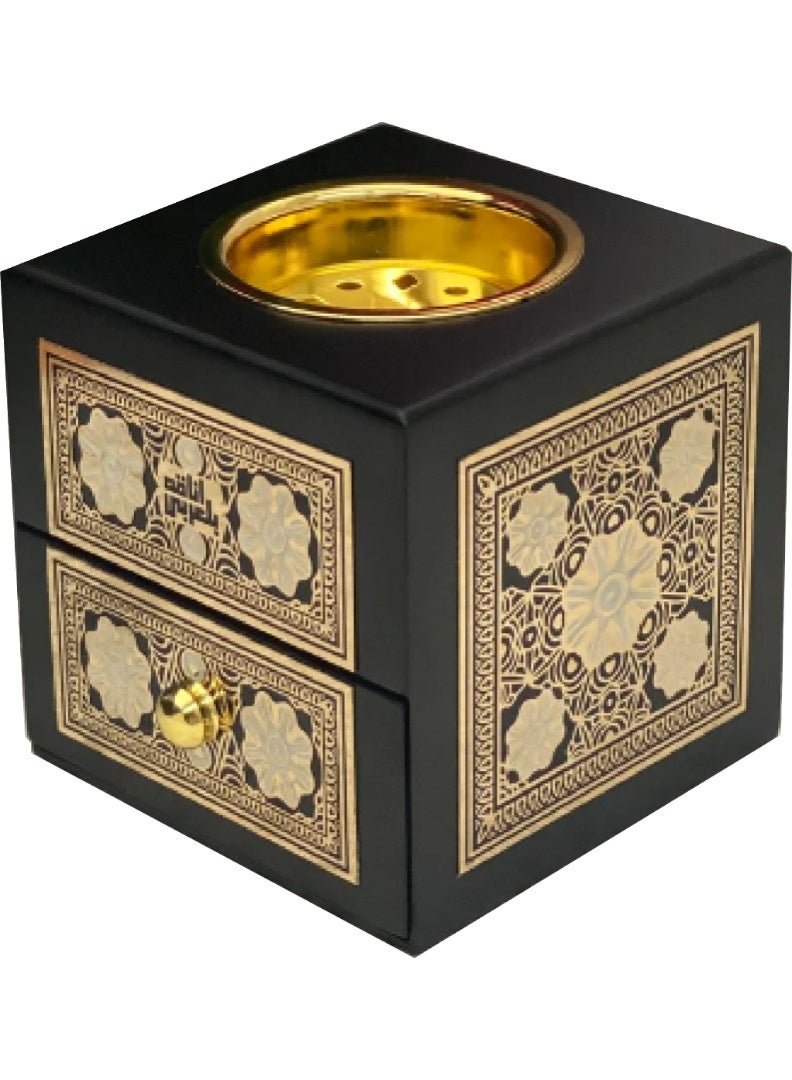 حامل مبخرة خشبي من الراتنج - أسود - Image 3