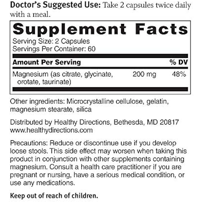 Dr. Sinatra's Magnesium-Broad-Spectrum Complex with Magnesium Glycinate and Citrate for Healthy Blood Pressure Levels and Blood Flow (400 mg) - Image 2