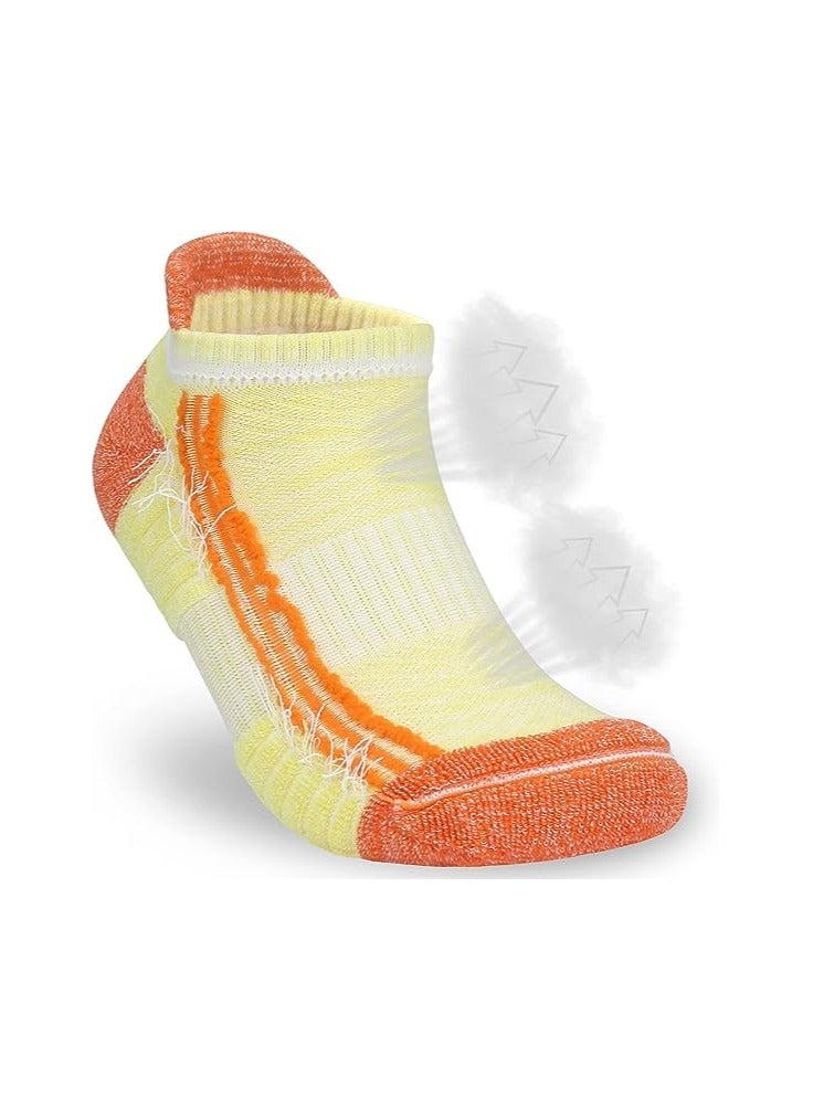 SOLARAE Cushioned Women's Running Socks, Non-Slip Ankle Athletic Socks for High-Intensity Sports, Cotton Trainer Socks with Double Ventilation Meshes, Size 4-7, 6 Pairs for Casual Walking and Training. - Image 2