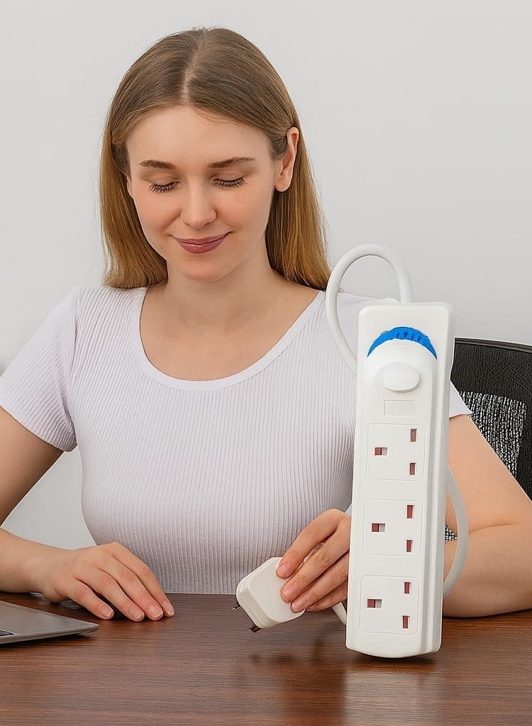 Best 5103-3M Power Strip Extension Socket – 3 Power Outlets & 3 USB Ports with 3-Meter Cable for Home & Office Use - Image 2