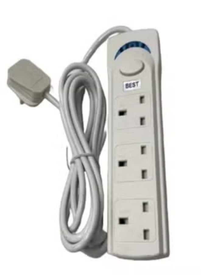 Best 5103-3M Power Strip Extension Socket – 3 Power Outlets & 3 USB Ports with 3-Meter Cable for Home & Office Use - Image 4