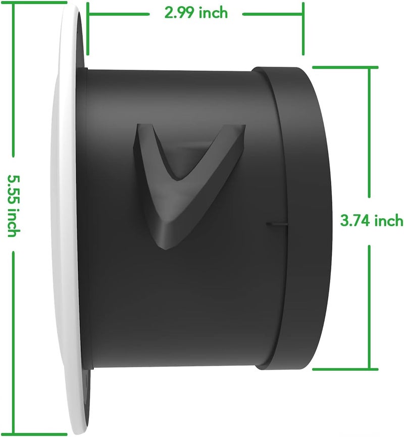 iPower فتحات تهوية دائرية من ABS بقطر 4 بوصات مع غطاء شبكي مدمج للتهوية في المنزل والحمام والمكتب والمطبخ 1 عبوة بيضاء - Image 2