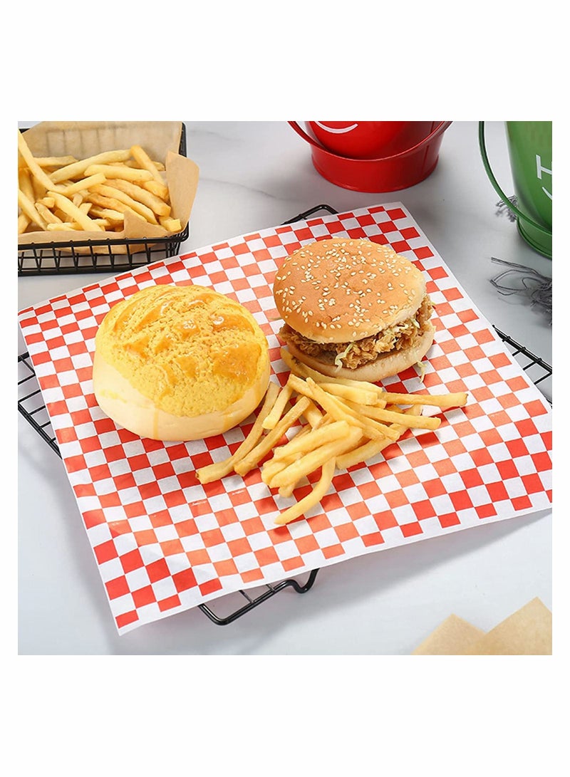 Excefore 100 Sheets Disposable Greaseproof Paper Sheets Sandwich Wrap Paper for French Fries Burgers Cakes, Concession Stand, Carnival, Party, Cheese, Basket Liner, Fast Food, Deli Paper Sheets  - Image 3