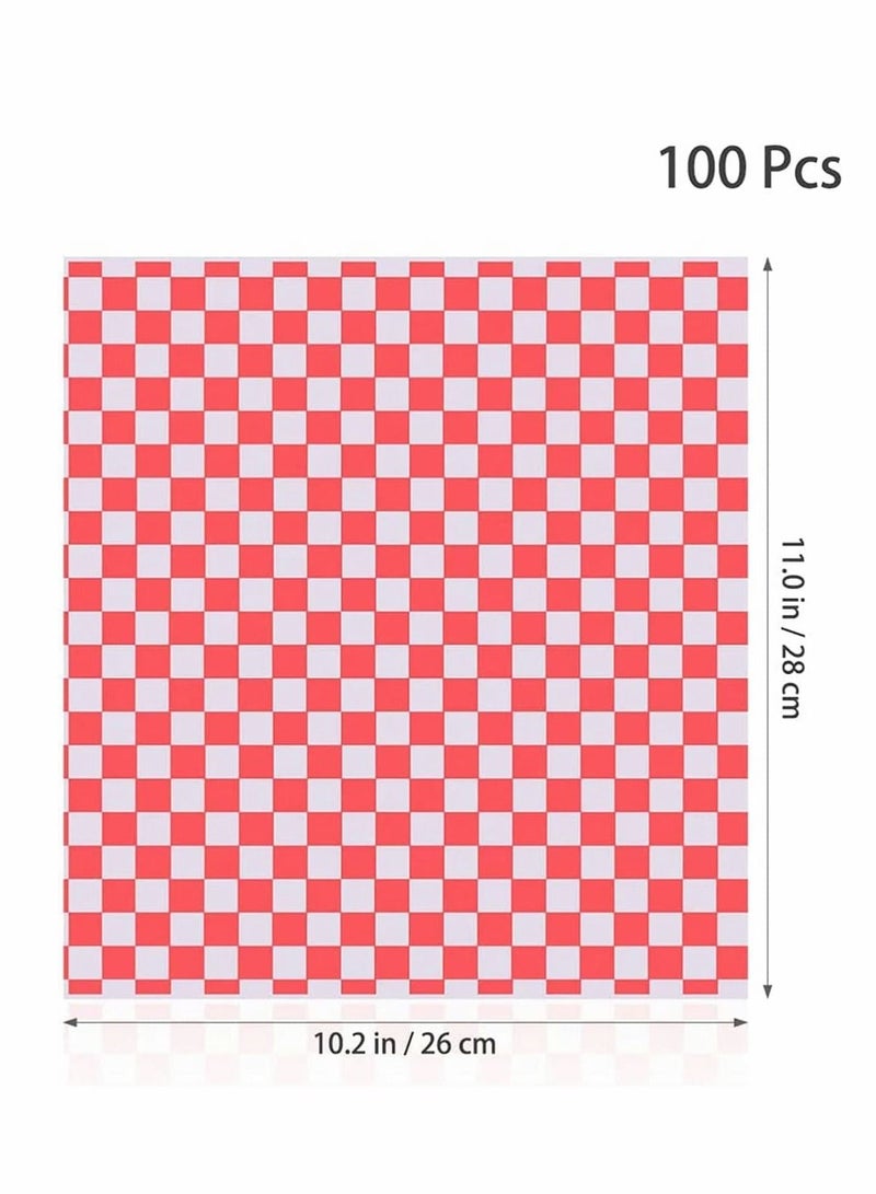 Excefore 100 Sheets Disposable Greaseproof Paper Sheets Sandwich Wrap Paper for French Fries Burgers Cakes, Concession Stand, Carnival, Party, Cheese, Basket Liner, Fast Food, Deli Paper Sheets  - Image 5