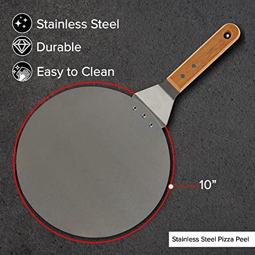 Nuwave Brick Oven-Style 3pc Pizza Kit,11.5” Cordierite Pizza Stone,10" SS Pizza Peel, SS Pizza Cutter/Server, For Indoor Electric Ovens, Outdoor Gas, Wood Fire Grills, BBQ Grilling, NuWave Bravo XL - Image 4