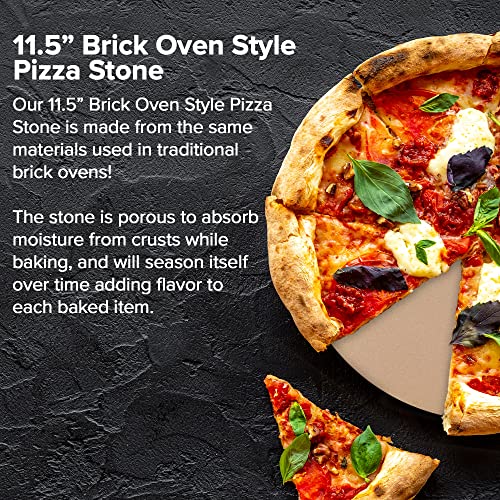 Nuwave Brick Oven-Style 3pc Pizza Kit,11.5” Cordierite Pizza Stone,10" SS Pizza Peel, SS Pizza Cutter/Server, For Indoor Electric Ovens, Outdoor Gas, Wood Fire Grills, BBQ Grilling, NuWave Bravo XL - Image 3