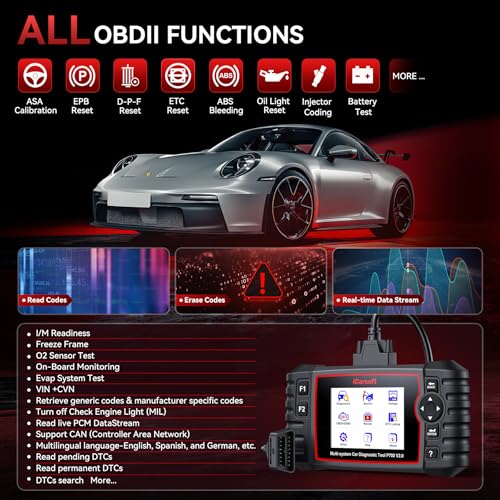 iCarsoft Auto Diagnostic Scanner P700 V2.0 for Porsche with Engine/Transmission/ABS/Airbag Diagnosis Scan,OBD2 Code Reader with Oil Reset EPB ETC+Battery/O2 Sensor/EVAP Test - Image 2