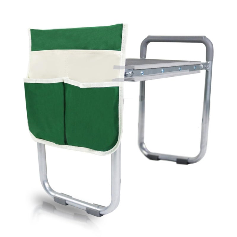 BESTHLS Garden Kneeler and Seat Heavy Duty Folding Stool with Thick Pad Tool Pouches Bag 330 lbs Capacity Knee Back Support Perfect for Seniors Women Men