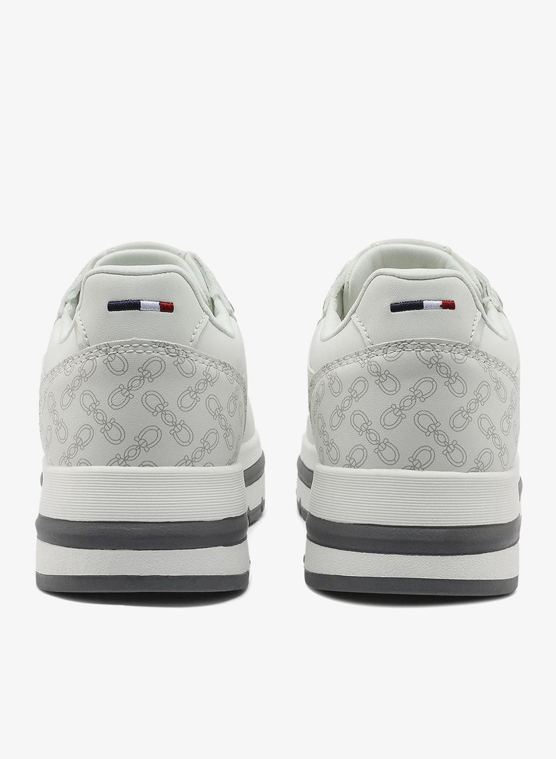 يو اس بولو اسن أحذية رياضية نسائية بيضاء بالكامل قصيرة بتصميم كلاسيكي بسيط وأحذية كاجوال مريحة للاستخدام اليومي - Image 4