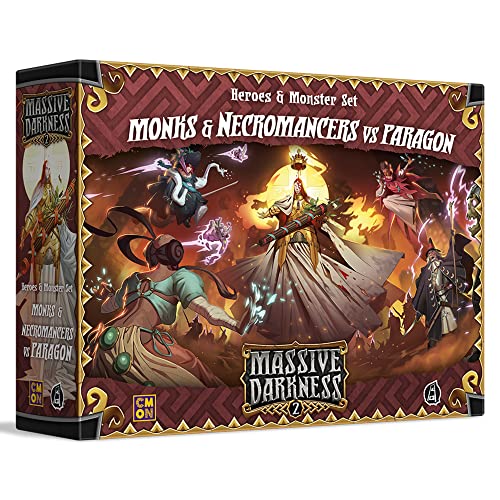 CMON Massive Darkness 2 Monks and Necromancers vs The Paragon Heroes and Monsters Expansion Cooperative Strategy Game for Adults and Teens Ages 14 16 Players Avg Playtime 60 Mins Made by CMON - Image 1